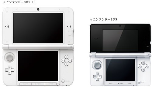 ↑ 現行サイズのニンテンドー3DSと、3DS LLとのサイズ比較