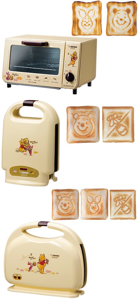 ↑ 上から「オーブントースター」「ホットサンドメーカー（1枚焼き）」「ホットサンドメーカー（2枚焼き）」と、それぞれ専用の焼形で焼けるパンたち
