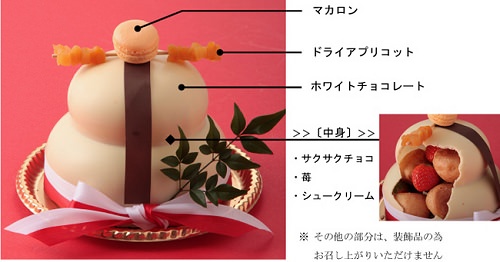 ↑ Sweets(スイーツ)な鏡もちの全容と断面図