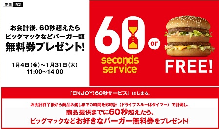 ↑ 「ENJOY！60秒サービス」キャンペーンイメージ