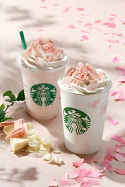↑ 『さくら ホワイト チョコレート』『さくら ホワイト チョコレート フラペチーノ』