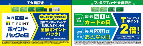 ↑ ポイントバックの日やカードの日、おとなの日の公知イメージ