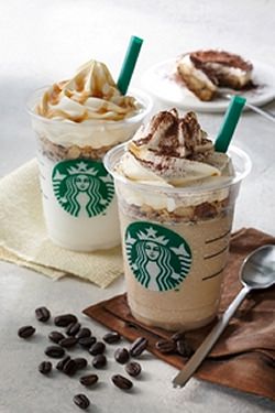 ↑ 『コーヒー ティラミス フラペチーノ』『ホワイト ティラミス フラペチーノ』