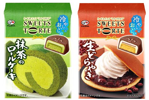 ↑ 「スイーツトルテ(抹茶のロールケーキ)」と「スイーツトルテ(生どらやき)」