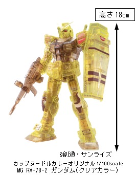 ↑ プレゼントキャンペーンで当たる1/100スケール「MG RX-78-2 ガンダム(クリアカラー)」