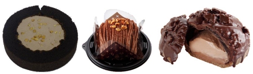 ↑ 左から「俺のチョコロールケーキ」「俺のチョコモンブラン」「俺のチョコクッキーシュー」