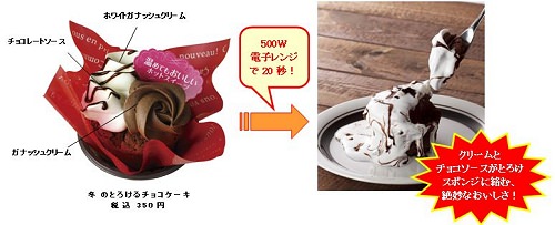 ↑ 冬のとろけるチョコケーキ