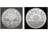 1万円銀貨本物(左)と偽造(右)
