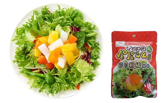 ↑ 「マンナンDEパパッと! 彩り柑橘風味」