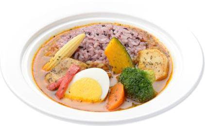 ↑ 野菜と食べるスープカレーライス