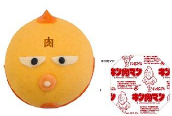 ↑ キン肉まん(左)と敷紙(右)
