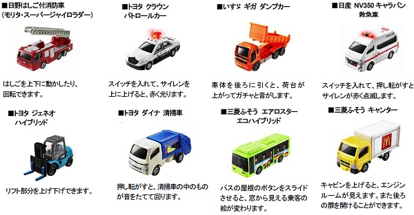 ↑ トミカ(全8種類)