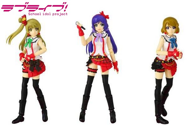 ↑ ミクロマンアーツ…ラブライブ! から「南ことり」「東篠希」「小泉花陽」(左から順に)(価格未定、今春から今秋発売予定、全高約10センチ)