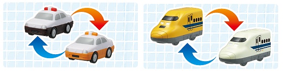 ↑ VO1.パトカー/タクシーとTO3.923形ドクターイエロー/700系新幹線