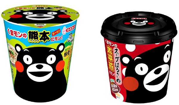 ↑ スープはるさめ くまモンの太平燕(たいぴーえん)だモン!(左)とくまモンの熊本ラーメンだモン!(右)
