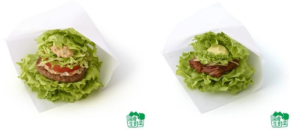↑ モスの菜摘 モス野菜オーロラソース仕立て(左)と同テリヤキチキン(右)