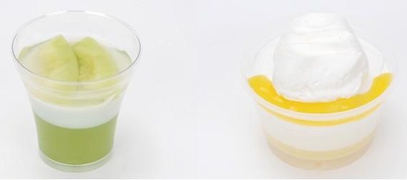 ↑ 「メロンパフェ」「レモンチーズパフェ」