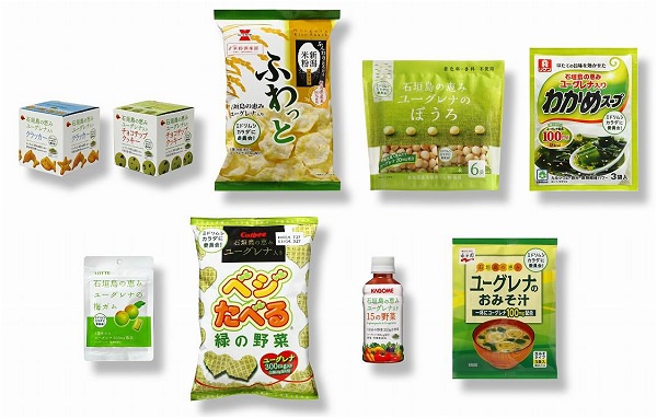 ↑ 今回発売されるユーグレナ入りの食品の数々