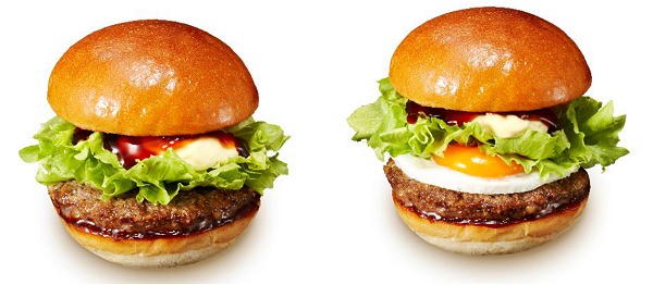↑ 金のてりやきバーガー(左)と黄金の半熟タマてりバーガー(右)