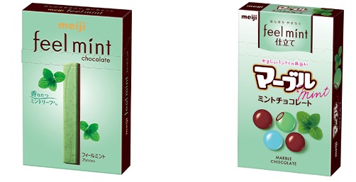 ↑ 左から「フィールミント チョコスティック」「マーブル フィールミント仕立て」