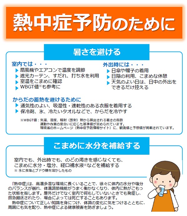 ↑ 熱中症予防のために(一部)