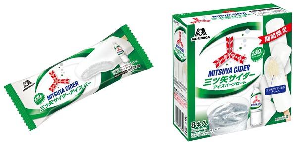 ↑ 左から「三ツ矢サイダーアイスバー」「三ツ矢サイダーアイスバーフロート」