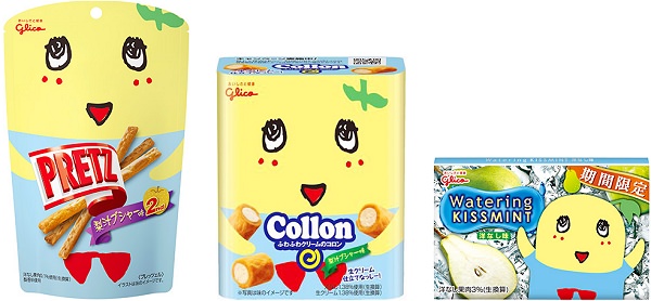 ↑ 左からプリッツ<梨汁ブシャー味 2nd>、コロン<梨汁ブシャー味>、ウォータリングキスミント<洋梨味>