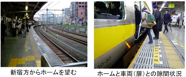 ↑ 中央線飯田橋駅ホームにおける「すき間」の現状