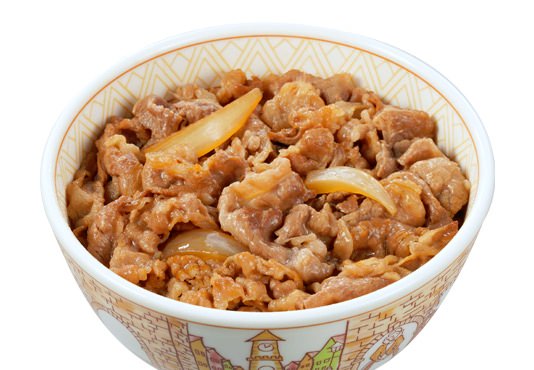 ↑ すき家の牛丼。実売価格291円に