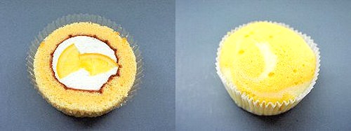 ↑ 左からプレミアム 塩とレモンのロールケーキ、塩とレモンの蒸しケーキ