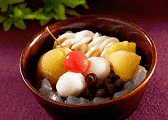 さつま芋餡の秋あんみつ