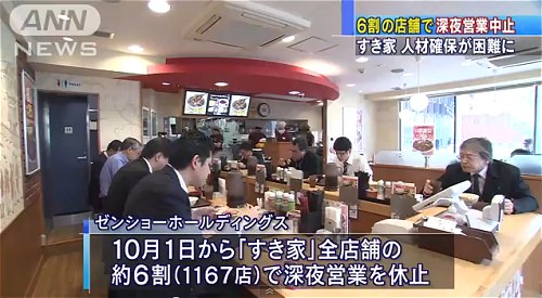 ↑ すき家の発表を伝える報道映像