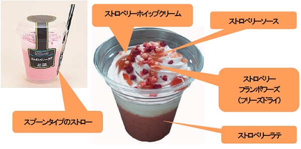 ↑ ストロベリーラテ