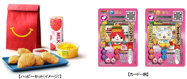 ↑ ハッピーセットのメニュー部分の事例とカードの一例