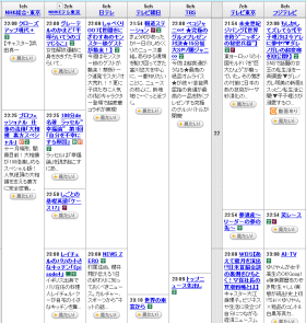 平日22時の番組表(ヤフーより)