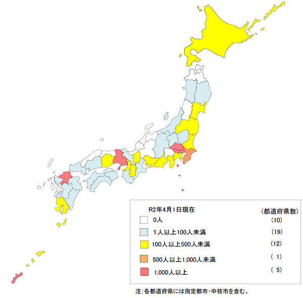 ↑ 都道府県別待機児童実情(2019年4月1日時点)