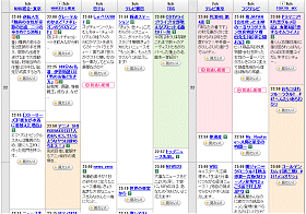 22時の番組表(ヤフーより)