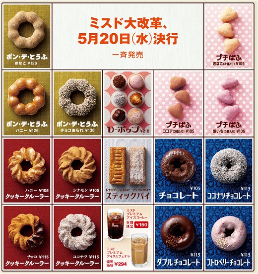 「ミスド大改革、5月20日(水)決行 一斉発売」発表ページ