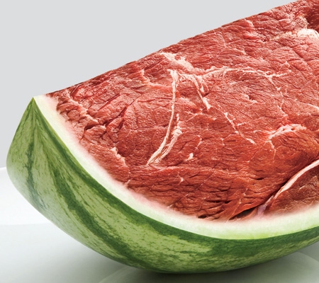 ↑ よく見ると実の部分が肉になっている