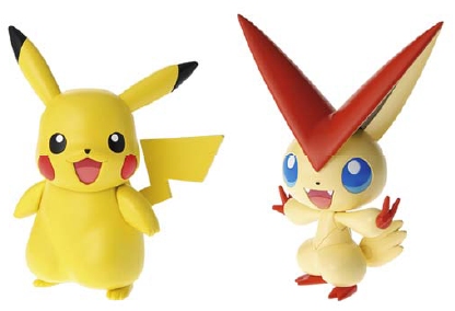 ↑ ピカチュウ(左)とビクティニ(右)
