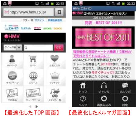 ↑ スマートフォンでのアクセス画面とメルマガ