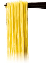 ↑ 日清ラ王 背脂濃コク醤油 / 旨味豚コク味噌のビジュアルイメージ。「三層麺製法」に「ストレート製法」「太めん製法」を合わせた「三層太ストレート麺製法」を用いている