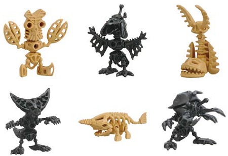 ↑ ウルトラボーンのパッケージ(左)と各怪獣。怪獣は上・左からバルタン星人/バードン/ツインテール、下・左からゴモラ/グビラ/アントラー