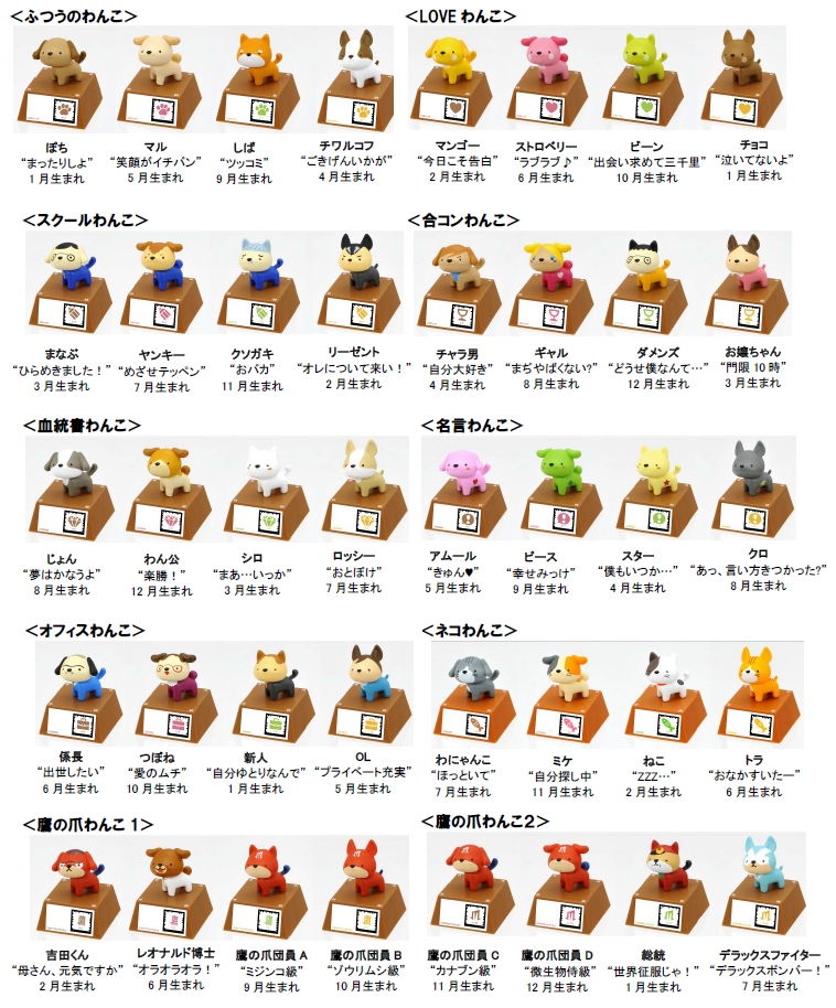↑ おねだりわんこ(全40種類)