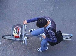 自転車と携帯