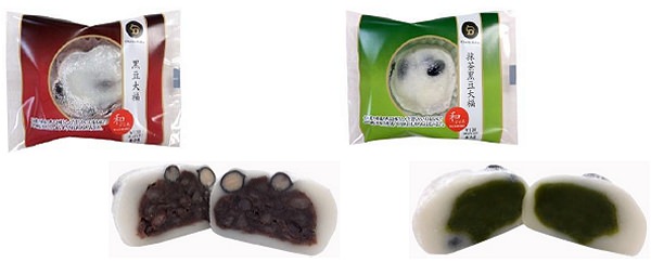 ↑ 左からシェリエドルチェ-和ごころ-黒豆大福、同抹茶黒豆大福