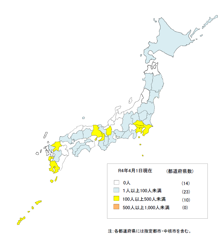 ↑ 都道府県別待機児童実情(2022年4月1日時点)